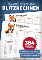 Vorschau - Arbeitsblätter - Blitzrechnen | ZR 10 & ZR 20 | Mathe 1. Klasse / 2. Klasse | Grundschule | Kopfrechnen - Deckblatt