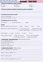 Aperçu - Préparation de séance / Séance complète - FICHE/EXERCICES ESSENTIELS GRAMMAIRE ANGLAISE - Page 1