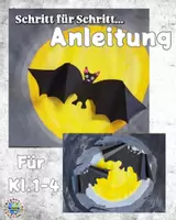 Vorschau - Mal- und Bastelvorlagen - Fledermäuse bei Vollmond - Deckblatt
