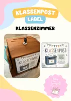 Vorschau - Mal- und Bastelvorlagen - Klassenpost: Briefkasten Label - Deckblatt