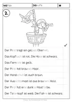 Vorschau - Arbeitsblätter - Lesen und Malen | Piraten | dreifach differenziert ab Kl. 1 - Seite 2