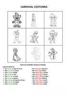anteprima - Esercizi - CARNIVAL COSTUMES: read and match sentences to pictures - Pagina di copertina