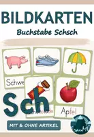 Vorschau - Bildkarten - Bildkarten Buchstabeneinführung - Laut Sch sch | Klasse 1 - Deckblatt