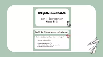 Vorschau - Präsentationen/Tafelbilder - Vorlage Elternabendpowerpoint mit Wahl - Seite 1