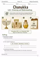 Vorschau - Arbeitsblätter - Chanukka Arbeitsblatt Klasse 7–8 - Deckblatt