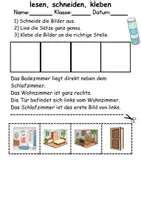 Vorschau - Arbeitsblätter - zu Hause / wohnen / Möbel & Räume Leserätsel - Lesen • schneiden • kleben - DaZ/DaF / Deutsch / Sachunterricht - Seite 2