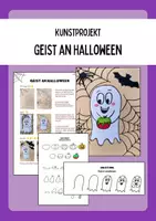 Vorschau - Mal- und Bastelvorlagen - Kunstprojekt: Geist an Halloween - Deckblatt