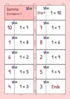 Vorschau - Spiele - Einmaleins Rechendomino – Kettenspiel Reihen 1 bis 10 + Mix & Quadratzahlen (Klasse 2 und 3) - Seite 3