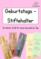 Vorschau - Mal- und Bastelvorlagen - Stiftehalter als Geburtstagsgeschenk - Deckblatt