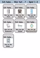 Vorschau - Spiele - Ich habe wer hat? (zu Hause / wohnen / Möbel & Räume ) 1. Klasse Deutsch / DaZ/DaF - Wortschatz Förderung • Hörverstehen • Leseverstehen (Gruppenspiel) - Seite 3