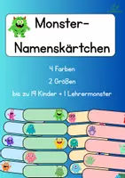 Vorschau - Anderer Materialtyp - Monster-Namenskärtchen für die Klasse - Deckblatt