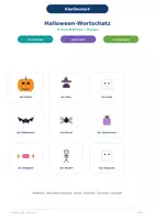 Vorschau - Arbeitsblätter - Halloween Wortschatz 24 Bildkarten Übungen - Seite 1