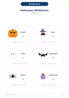 Vorschau - Arbeitsblätter - Halloween Wortschatz 24 Bildkarten Übungen - Seite 2