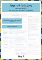 Vorschau - Arbeitsblätter - Topic Vocabulary: Aims and Ambitions - Surviving and Thriving in US Society | B2-C1 - Deckblatt