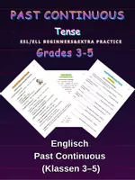 Vorschau - Arbeitsblätter - Past Continuous / Progressive Tense (Klassen 3–5 / ESL) – Arbeitsblätter & Web-Quiz - Deckblatt