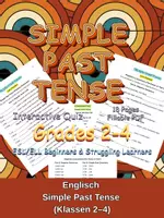 Vorschau - Arbeitsblätter - Simple Past Tense: Regular & Irregular Verbs (Klassen 2–4 / ESL) – Arbeitsblätter & Web-Quiz - Deckblatt