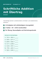 Vorschau - Arbeitsblätter - Schriftliche Addition mit Übertrag - Seite 1