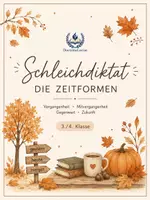 Vorschau - Arbeitsblätter - Schleichdiktat Zeitformen - Herbst & Halloween 🎃🍁 - Deckblatt