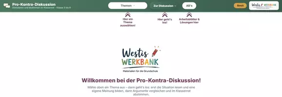 Vorschau - Arbeitsblätter - 💬 Pro-Contra-Diskussion – Smartboard-Tool mit 100 Themen, Arbeitsblättern & eigenen Themen | Klassenrat & Soziales Lernen | Klasse 3–6 - Seite 1