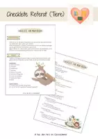 Vorschau - Arbeitsblätter - Checkliste Referat - Tiere - Deckblatt