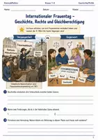 Vorschau - Arbeitsblätter - Internationaler Frauentag Arbeitsblatt Klasse 7–8 - Deckblatt