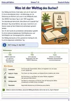 Vorschau - Arbeitsblätter - Welttag des Buches Arbeitsblatt Klasse 7–8 - Seite 1