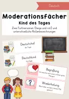 Vorschau - Anderer Materialtyp - Moderationsfächer Kind des Tages - Mathe, Deutsch, Sachunterricht - Seite 1