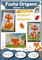Vorschau - Mal- und Bastelvorlagen - Kunst Herbst Grundschule, Fuchs | Falten, Malen & Gestalten mit Wasserfarben | Klasse 1, Klasse 2, Klasse 3, Klasse 4 - Deckblatt