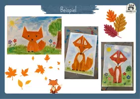 Vorschau - Mal- und Bastelvorlagen - Kunst Herbst Grundschule, Fuchs | Falten, Malen & Gestalten mit Wasserfarben | Klasse 1, Klasse 2, Klasse 3, Klasse 4 - Seite 2