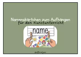 Vorschau - Mal- und Bastelvorlagen - Namenskärtchen Vorlage (Kunstunterricht) - Seite 1