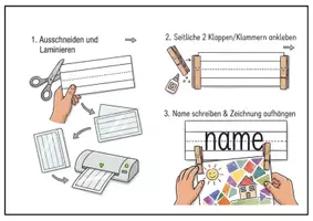 Vorschau - Mal- und Bastelvorlagen - Namenskärtchen Vorlage (Kunstunterricht) - Seite 3