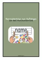 Vorschau - Mal- und Bastelvorlagen - Namenskärtchen Vorlage (Kunstunterricht) - Deckblatt