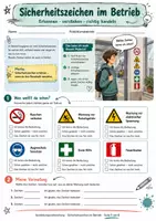 Vorschau - Arbeitsblätter - Sicherheitszeichen im Betrieb – Arbeitsschutz im Praktikum | AV & Berufskolleg | DaZ A2/B - Deckblatt