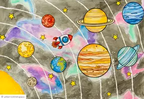 Vorschau - Stundenentwürfe - Reise durch das Sonnensystem - Kunstprojekt (fertig geplante Kunststunde) - Seite 2