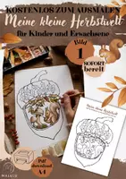 Vorschau - Mal- und Bastelvorlagen - Meine kleine Herbstwelt – Eichelhäuschen zum Ausmalen | Kostenlos - Deckblatt