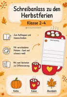 Vorschau - Arbeitsblätter - Schreibanlass zu den Herbstferien - Deckblatt