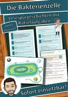 Vorschau - Arbeitsblätter - Die Bakterienzelle – Lesespurgeschichte mit Rätselaufgaben (Klasse 8) - Deckblatt