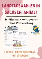 Vorschau - Stundenentwürfe - Ohne Vorbereitung, trotzem kontrovers: Landtagswahlen in Sachsen-Anhalt (AfD, Parteien Check, Infotext, Demokratie, Landtag, Wahlen) - Deckblatt