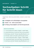 Vorschau - Arbeitsblätter - Sachaufgaben Schritt für Schritt lösen - Seite 1