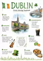 Vorschau - Arbeitsblätter - Lernplakat + AB mit Fragen zum Thema "Dublin" + Lösungsblatt + Infografik - Deckblatt