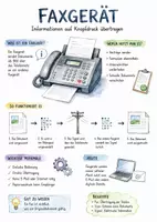 Vorschau - Arbeitsblätter - Lernposter + AB mit Fragen zum Thema "Faxgerät" + Lösungsblatt + Infografik - Deckblatt