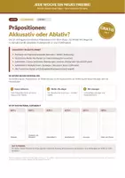 Vorschau - Arbeitsblätter - Präpositionen: Akkusativ oder Ablativ - Deckblatt