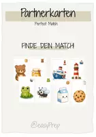 Vorschau - Stationenlernen - Perfect Match – Partnerkarten für zufällige Partnerfindung - Deckblatt