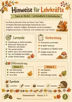 Vorschau - Stundenentwürfe - Tiere im Herbst und Winter – Winterschlaf, Winterruhe & Winterstarre | Sachunterricht Klasse 2–3 - Seite 1