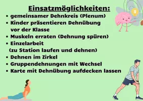 Vorschau - Stationenlernen - Richtig Dehnen: Dehnübungen mit Wahrnehmung der Muskel - Seite 1