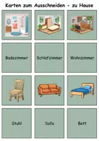 Vorschau - Spiele - Merk es dir zu Hause / wohnen / Möbel & Räume (Bild-Wort) - DaZ/DaF / Deutsch (Klasse 1 bis 4) - Seite 2
