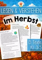 Vorschau - Arbeitsblätter - Lesen & Verstehen - Im Herbst (Klasse 3-5) - Deckblatt