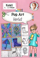 Vorschau - Mal- und Bastelvorlagen - Herbst Kunst | Pop Art Ausmalbilder Klasse 1–4 - Deckblatt
