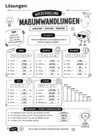 Vorschau - Arbeitsblätter - Wiederholung Maßumwandlungen + Lösungen - Seite 1
