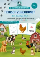 Vorschau - Spiele - Tierisch zugeordnet: 24 Haustiere & Bauernhoftiere | Bild – Schatten – Wort - Deckblatt